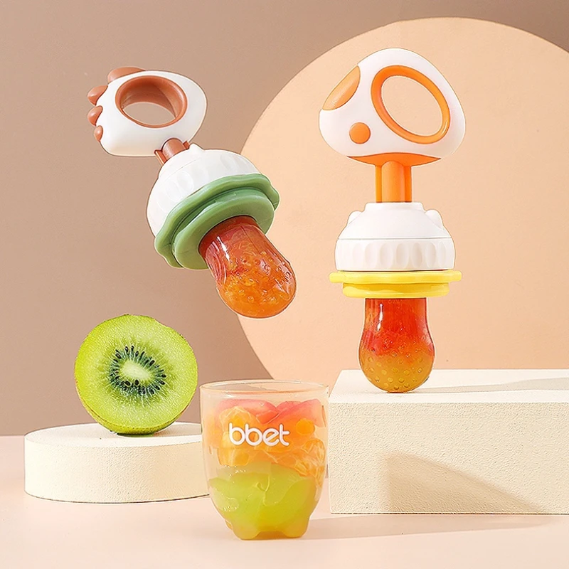 BBET-biberones de alimentación de gel de sílice para bebé, tetina de fruta fresca, Nibbler, aprender a alimentar, agua potable, mango de paja