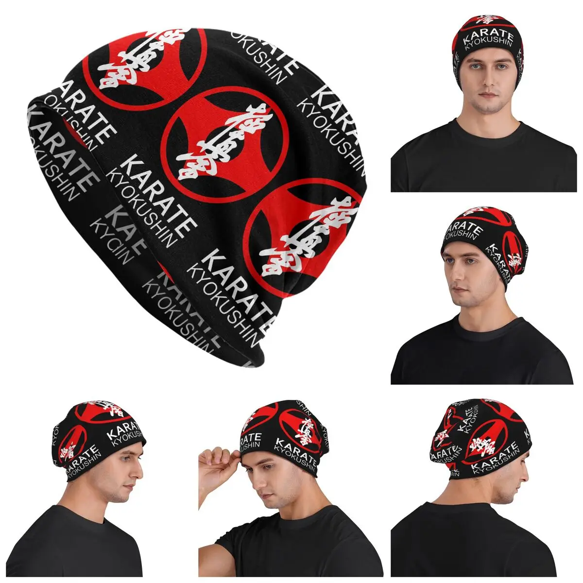 Kyokushi Karate Kumite Scene Skullies Beanies Hats Warm Autumn Winter Outdoor Cap Knitted Bonnet Caps for Unisex Adult