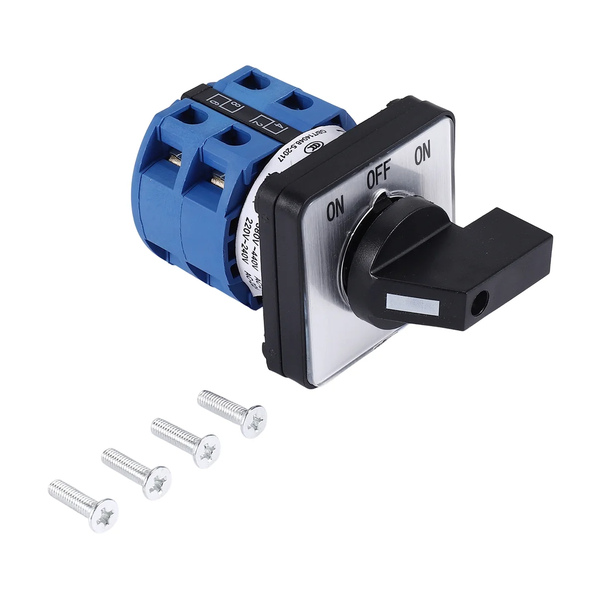 التبديل AC660V 25A 2-القطب 3-موقف لحظة البلاستيك الروتاري التحول التبديل الأزرق + الأسود