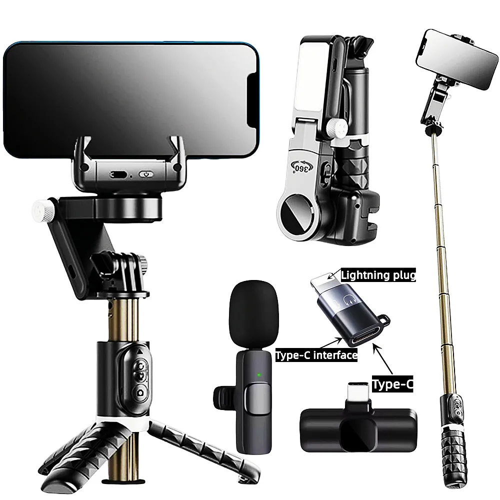 FGCLSY مثبت Gimbal يده الهاتف المحمول Selfie عصا حامل ملء ضوء بلوتوث لهواوي Xiaomi IPhone اتبع تبادل لاطلاق النار