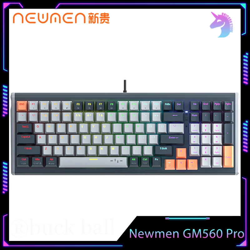 

Механическая клавиатура Newmen Gm560pro, проводная клавиатура с магнитным переключателем, водонепроницаемая игровая клавиатура Rgb под заказ, с возможностью замены клавиш