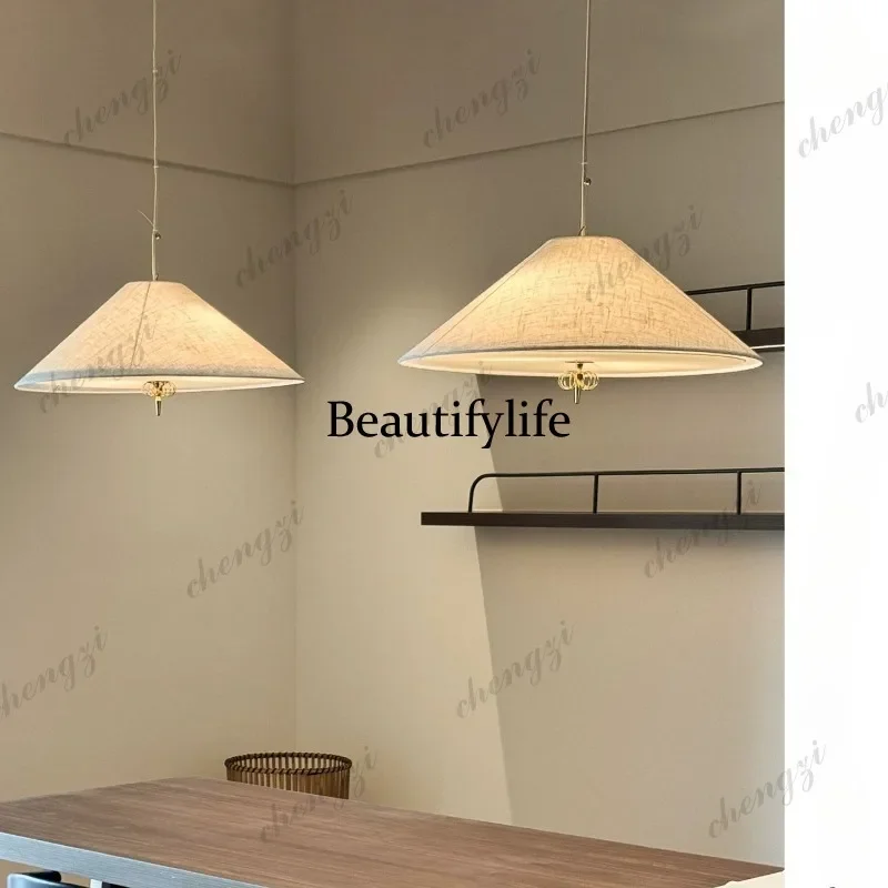 HR Household medieval wabi wind French chandelier living room dining room new Chinese hat lamp