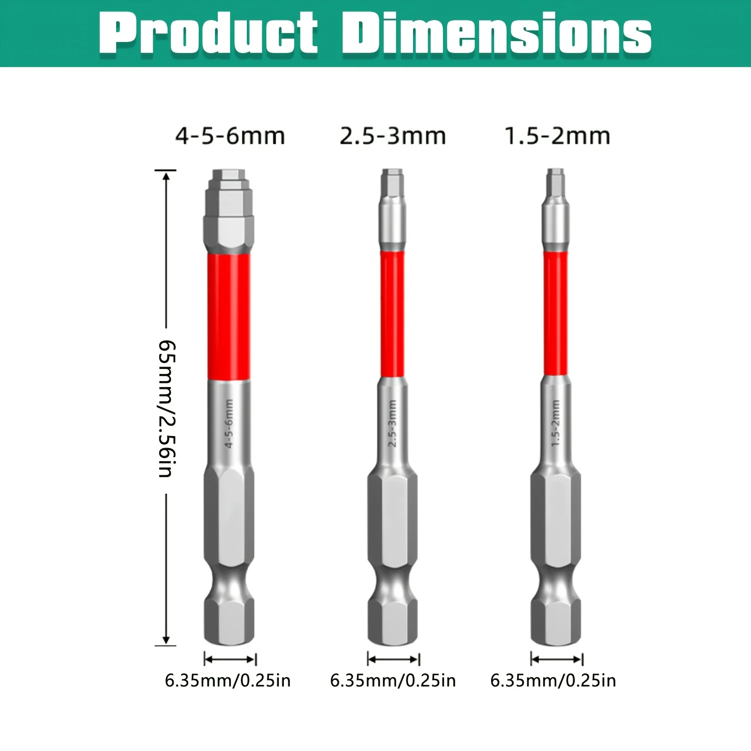 3Pcs Multi Step Hex Socket Screwdriver Bits High Hardness Universal Adapter Electric & Hand Drill Bits For Household Repair