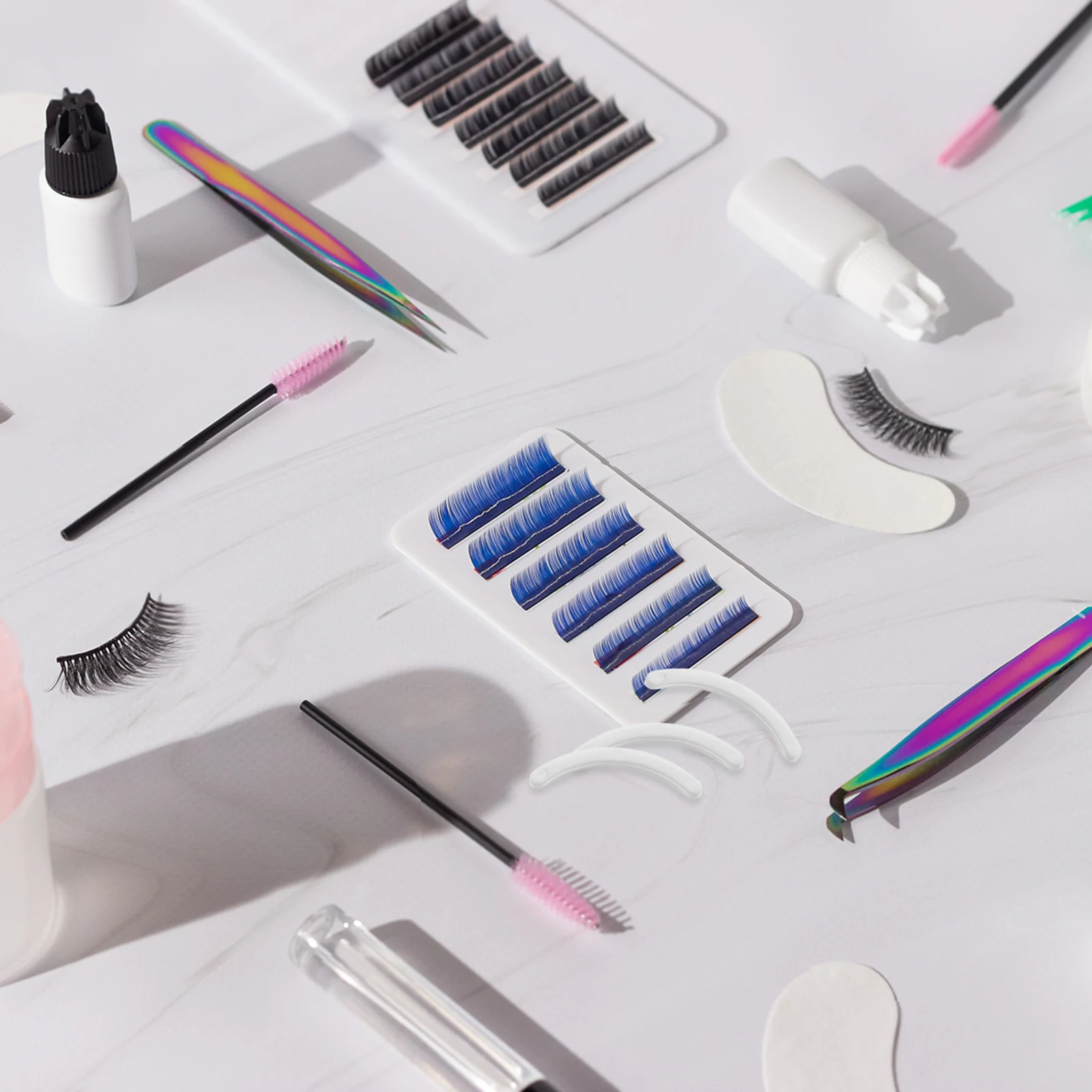 Tiras con patrón de pestañas, herramienta de práctica de extensión de pestañas resistente para extensiones de volumen Natural, tira de fácil visualización, 11 Uds.