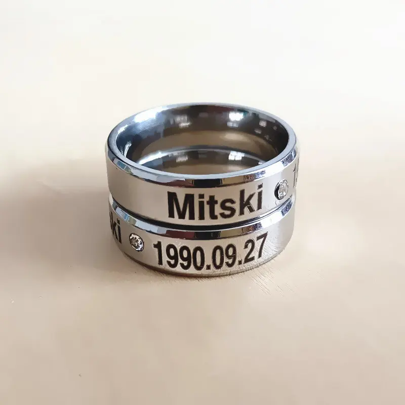 1pc Singer Mitski Birthday Crystal Rings For Women Men Jewelry Stainless steel Anillos Mujer