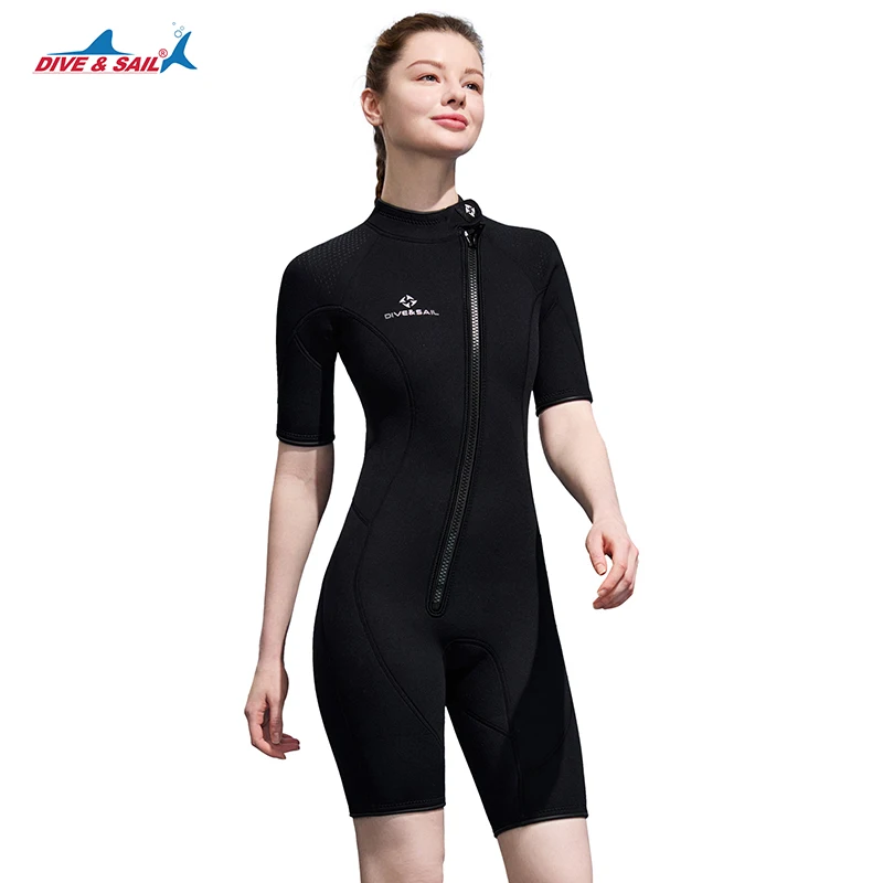 

Shorty Wetsuit Women Men 2mm Neoprene Front Zip Wetsuit Diving Suit for Snorkeling Surfing Kayaking Scuba Short Sleeve Boy Legs