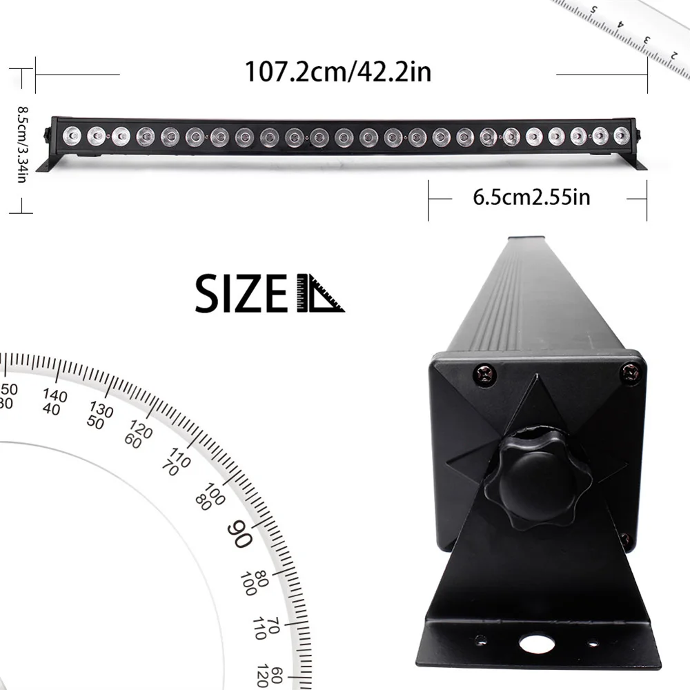 Barre Lumineuse Linéaire à Effet de Scène DMXorgavec Télécommande pour Décoration de ix, 24 Pièces, RVB