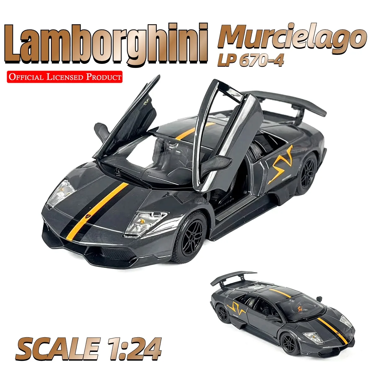 

1:24 Lamborghini Murcielago LP 670-4 Car Model Diecast Replica Home Office Interior Scale Miniature Art Collection Gift Boy Toy