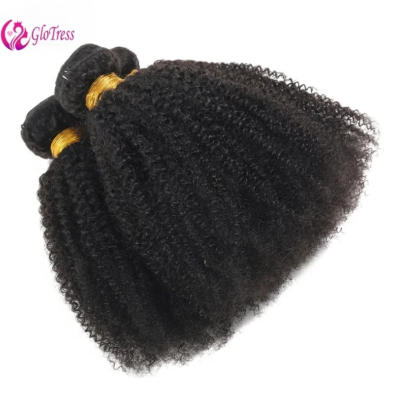 Afro Kinky Curly Bundles Human Hair  10-22 Inches 100g Brazilian Remy Virgin Hair Bundles for Women Natural Black 1Pc