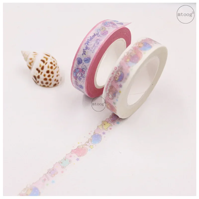 10M Cartoon Anime Sanrio Hello Kitty Cinnamoroll Little Twin Star DIY Washi Bronzing Tape