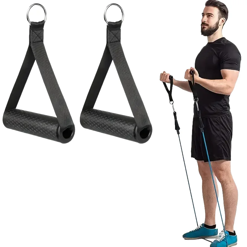 2Pcs Professional Gym Resistance Bands Handles Anti-Slip Grip Strong Nylon Webbing Fitness Workout Gantry Handle Accessories