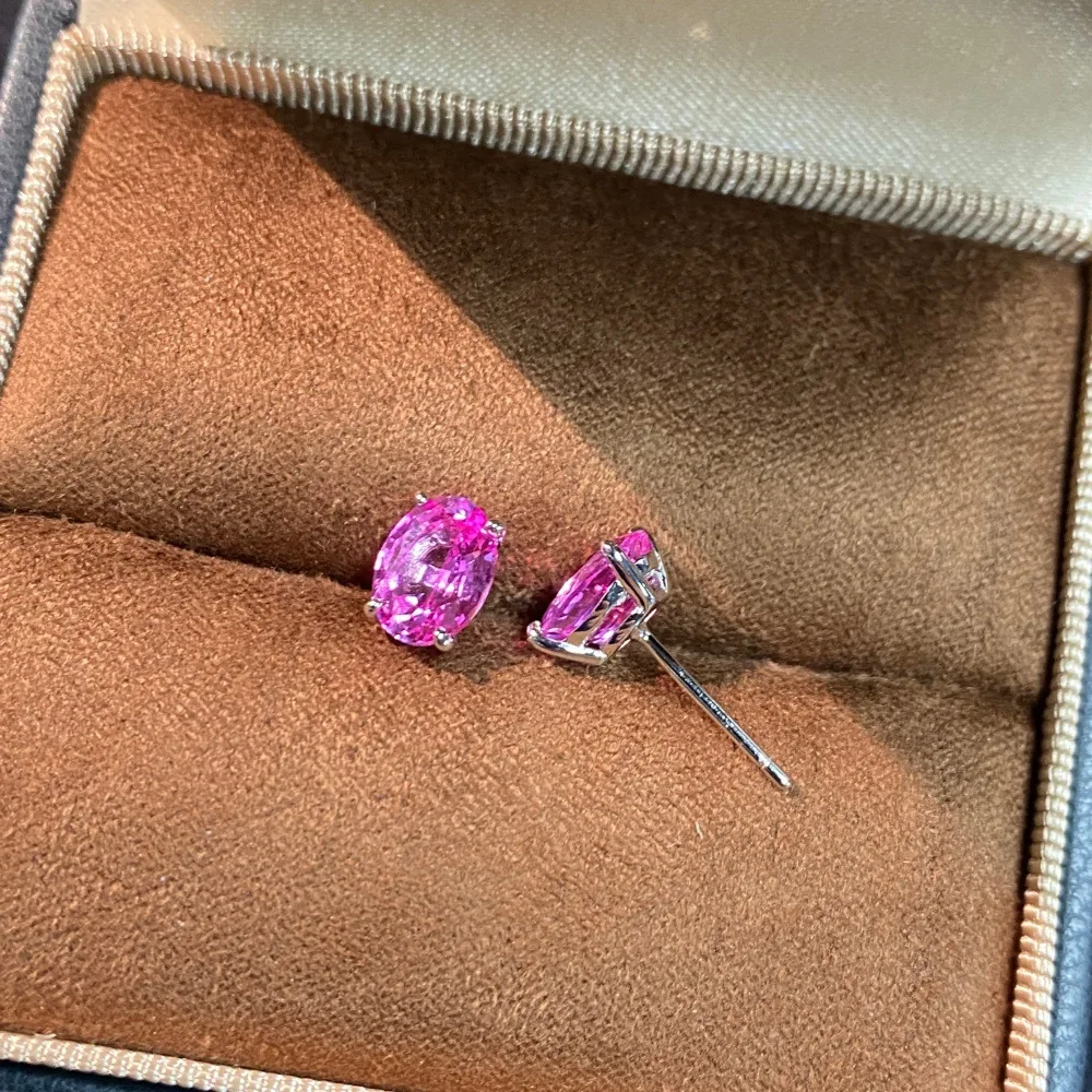 Luxury Platinum Solid Platinum PT950 Women's Earrings Diamond Earrings Sexy Team High end