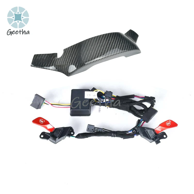 

For Car Real Carbon Fiber Steering Wheel M1 M2 Switch Button Plate Cover Trim for BMW M3 M4 M5 M8 X3M X4M G80 G82 F90 F91 F97 F9