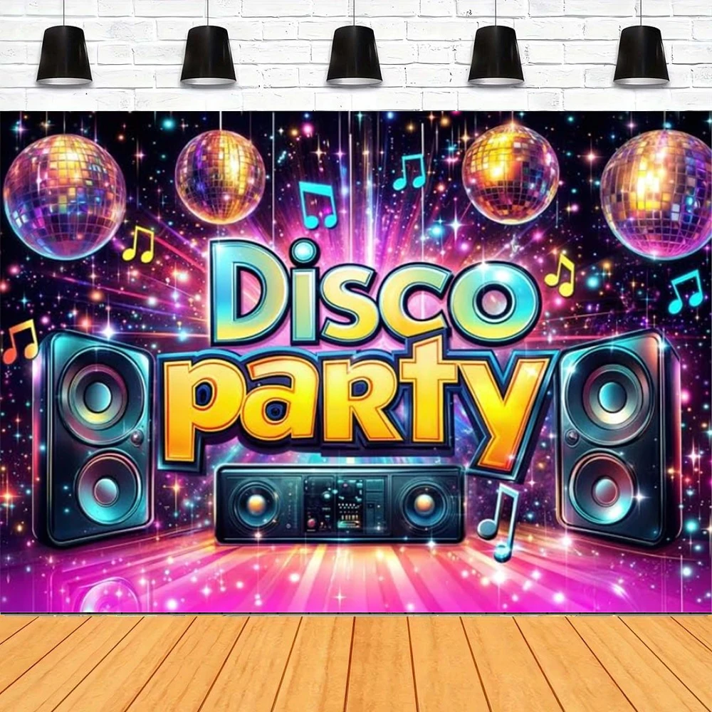 Photography Backdrop Disco Party Back to 70S 80S 90S Dance Party Banner Night Club Glow Crazy Neon Birthday Party Background