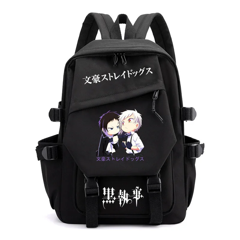 

Cartoon Black Butler Backpack Women Men Laptop Nylon School Bags Teen College Student Mochilas