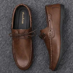 Flat Leather Shoes For Men Business Dress Man Casual Shoe Formal Size 45 Footwear Offer Common Cheap Clearance Korean Style Pu