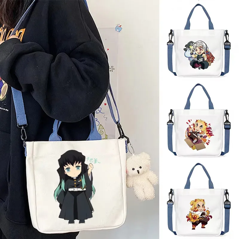 

New Demon Slayer Crossbody Bags Rengoku Kyoujurou Uzui Tengen Hot Comic Graphic Print Cartoon Messenger Bag Unisex Shoulder Bag