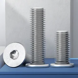 M5 M6 M8 M10 M12 304 Stainless Steel Hex Hexagon Socket Ultra Thin Flat Wafer Head Screw Bolt