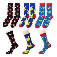 Anime Pokemon Stockings for Men Women Kids Pikachu Action Figure Large Size Elastic Casual Sports Long Socks in Cotton Toys Gift
