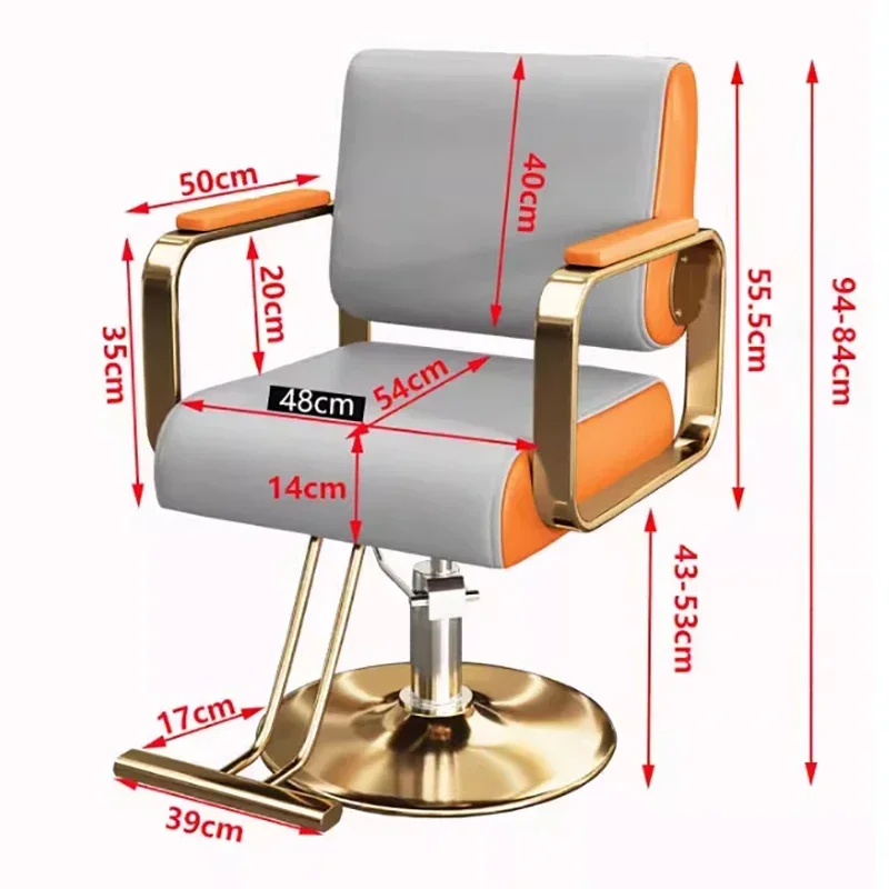 Luxury Barbershop Barber Chair Personalized Gold Swivel Designed Barber Chair Beauty Salon Cadeira De Barbeiro Furniture