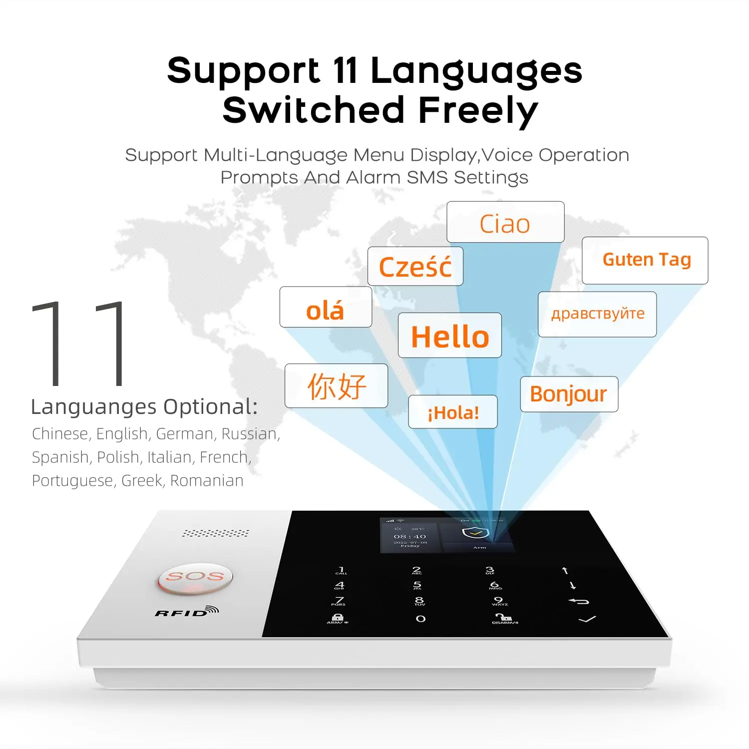 Sistema de alarma antirrobo para el hogar, Kit de alarma de seguridad con Detector de humo, cámara IP, WIFI, GSM, GPRS, 433MHz, compatible con la aplicación Tuya SmartLife