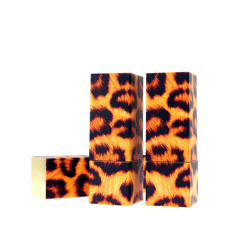 50pcs DIY Lipstick Tubes Magnetic Design Lip Balm Containers Fancy leopard print makeup tools