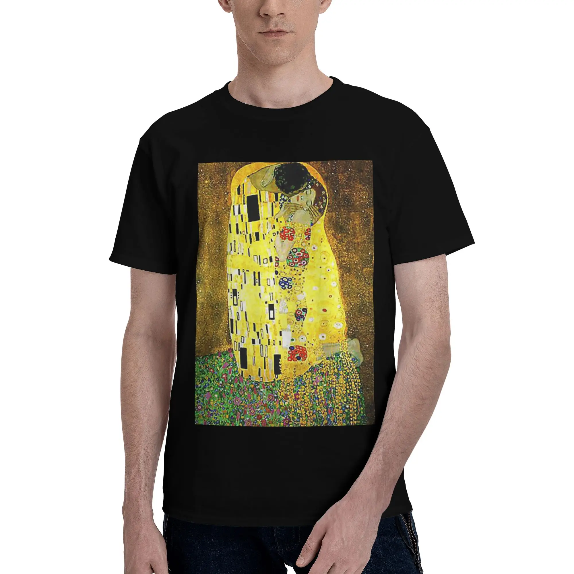 

The Kiss By Gustav Klimt 100% Cotton T-Shirt Men'sFunny T Shirts Men O-Neck Short Sleeve S-6XL