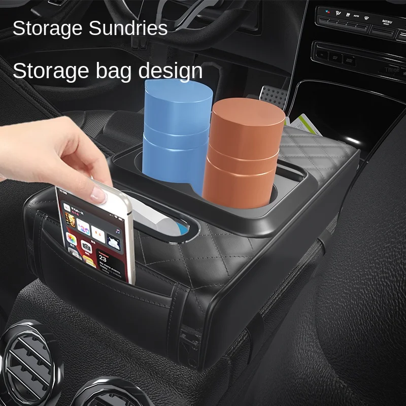 

Car Armrest Box Armrest Height Extension Pad 7cm Thickened Design Tissue Holder Dual Cup Holder Elbow Rest Car Accessories