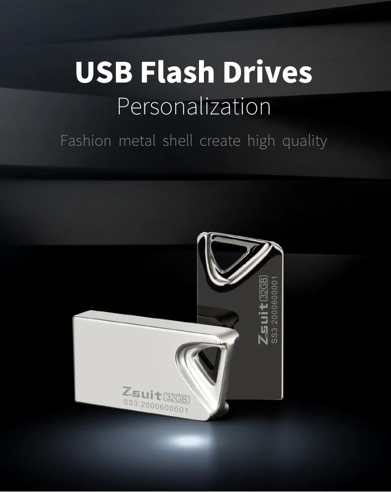 Z-suit USB Flash Drive Logam Mini Kecepatan Tinggi Baru 64GB Pen Drive Hitam Stik Memori USB 2.0 Bisnis USB Drive 128GB USB Stik