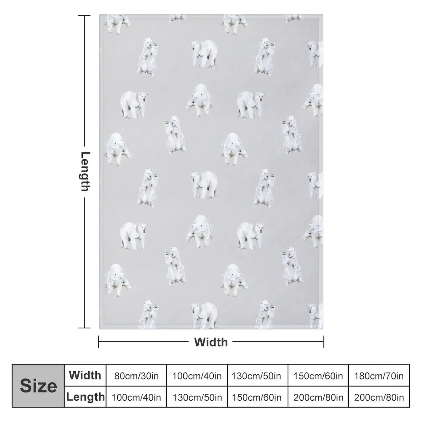 New Watercolour Polar Bears Throw Blanket Decoratives Luxury Brand sofa bed Cute Blankets