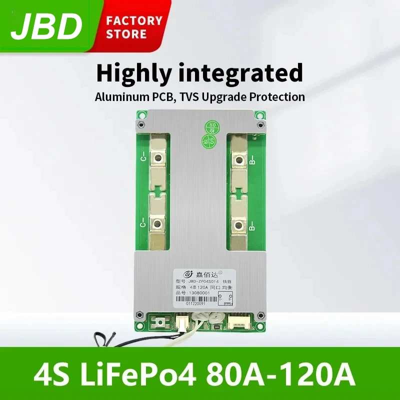 JBD BMS LiFePo4 4S 12V 80A 100A 120A Balance Lithium Battery Protection Board Drop Protection Heat Function Series Connection