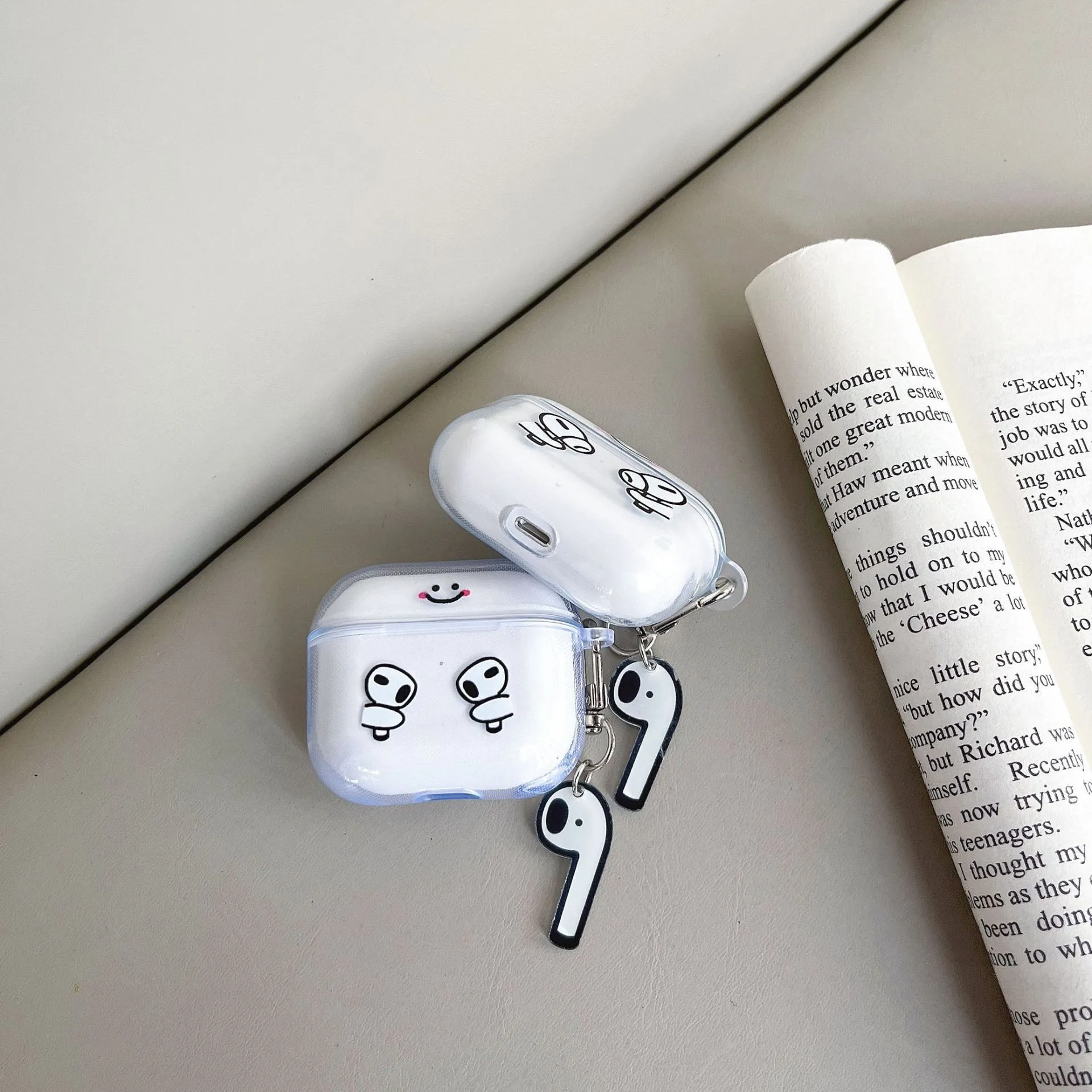 Funny Cartoon Airpods Case Apple airpod Wireless Earmuffs Anti-Scratch airPods Pro Protective Case Headphones iPhone ins Cases