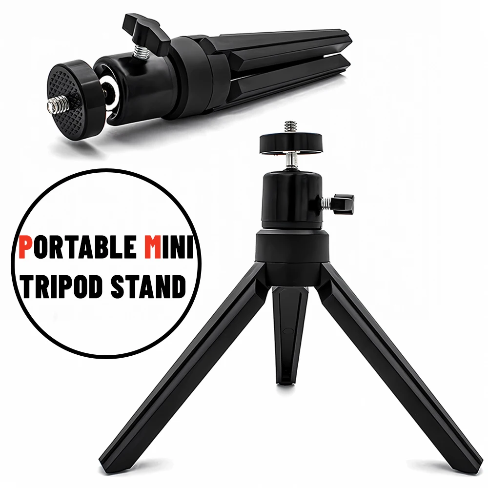 

WGWK Portable Mini Tripod Stand Handheld Photography Bracket Stand W/Flexible Ballhead With 1/4" Screw Mount For Network Camera