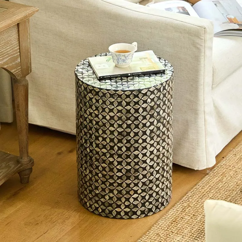 Creative Shell Tea Table,Cylindrical Coffee Table,Home Decor,Art Side Table,Storage Desk,Nordic Furniture,Bedroom Nightstands
