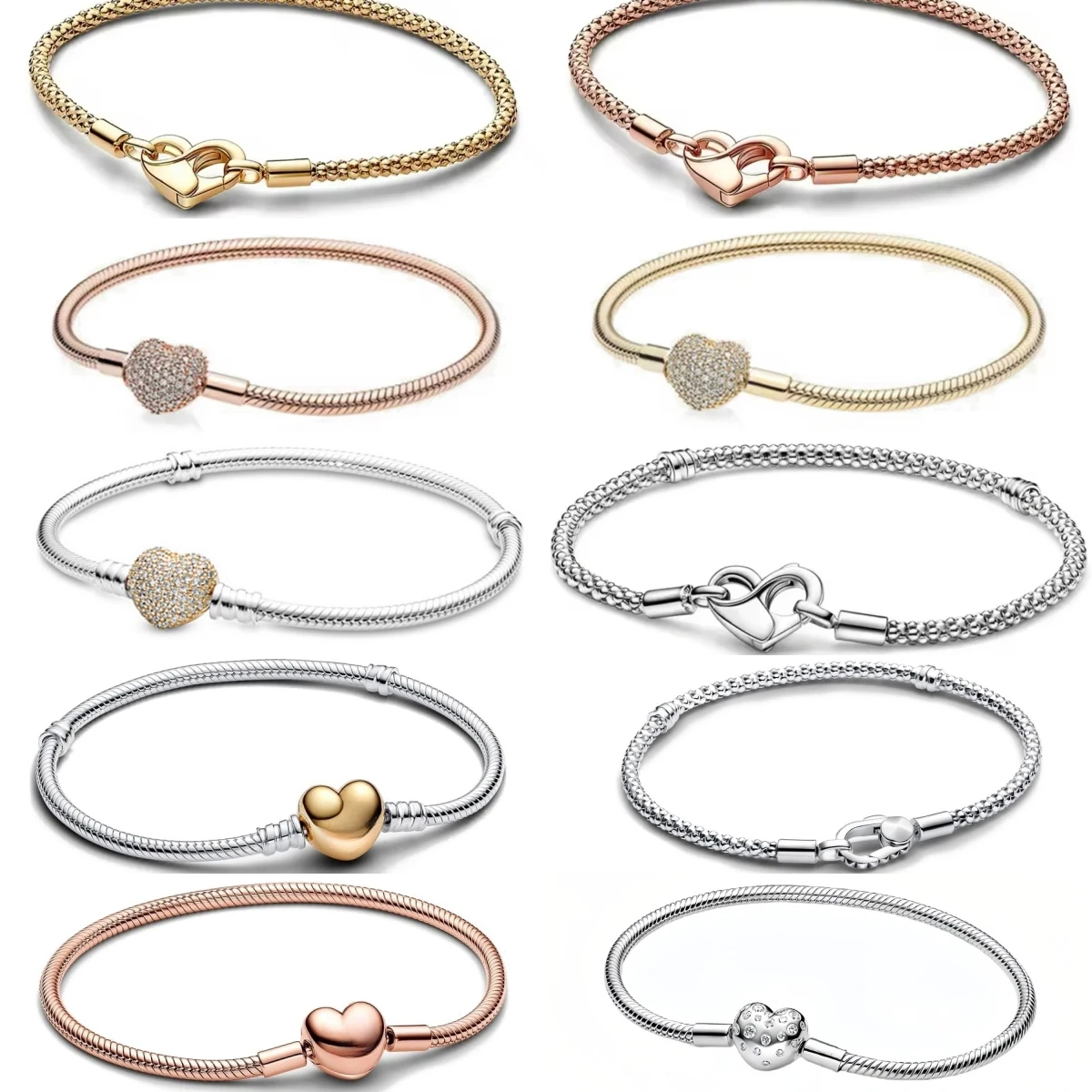 

New Heart Snake Chain Bracelet For Women Femme Love Bracelets Decoration Bangle Accessories DIY 925 Silver Jewelry HOT SALE Gift