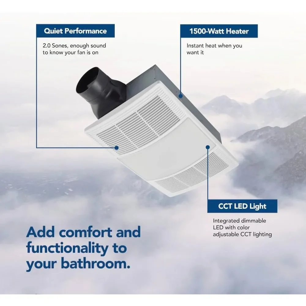 Fast  delivery.BHFLED110 PowerHeat Bathroom Exhaust Fan, Heater, and LED Light Combination, 110 CFM