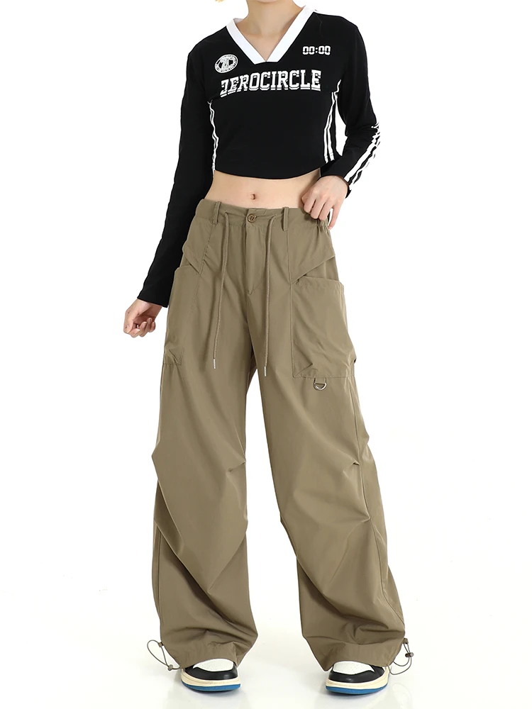 

Women Baggy Khaki Cargo Pants Harajuku Jogger Streetwear 90s Fashion High Waist Y2k Pants Vintage Wide Leg Trouser 2000s Clothes