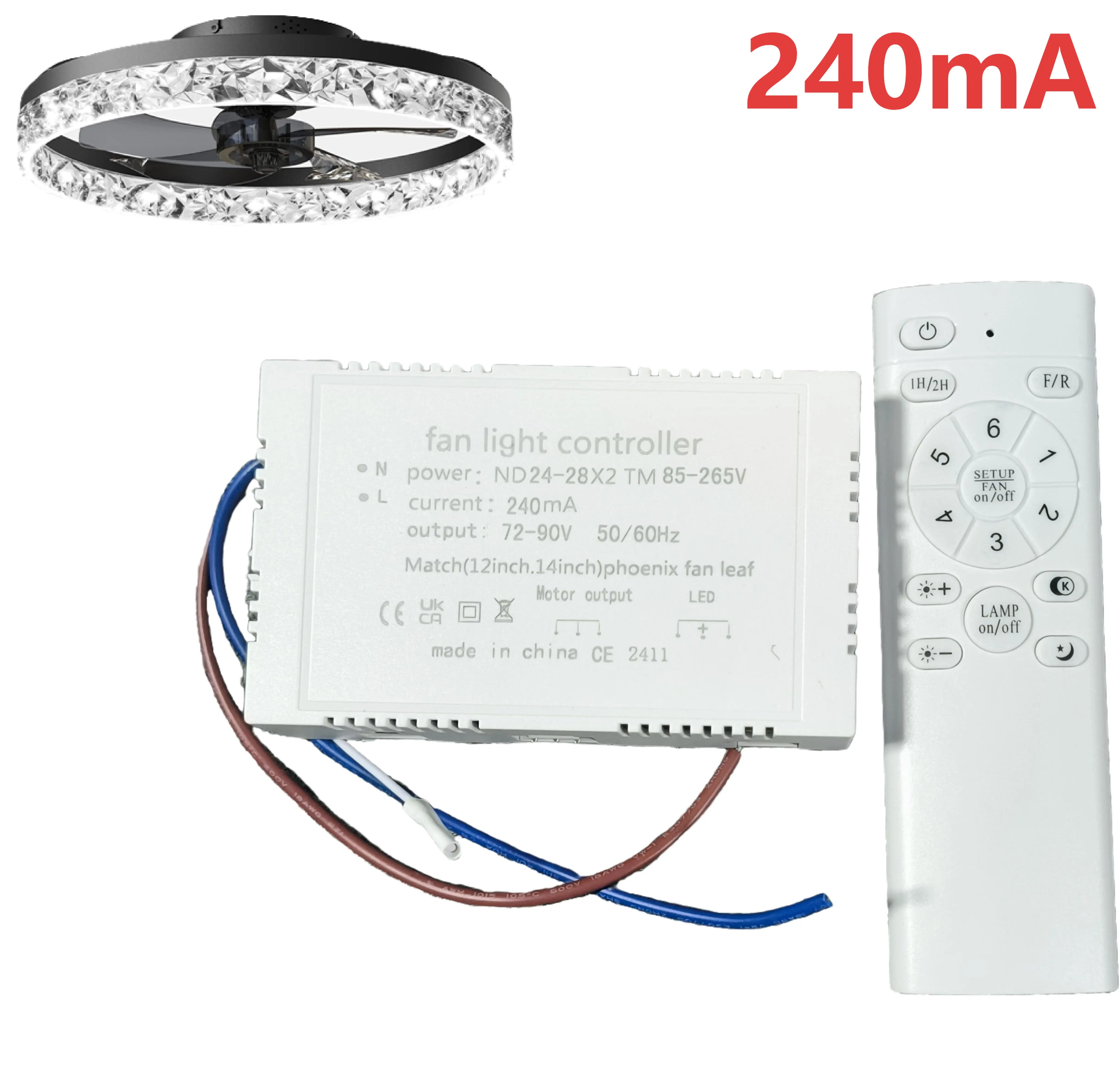 IRALAN Driver and LED Light Strip Ceiling Fan Light Professional Transformer Intelligent Dimming Function Lighting Accessories