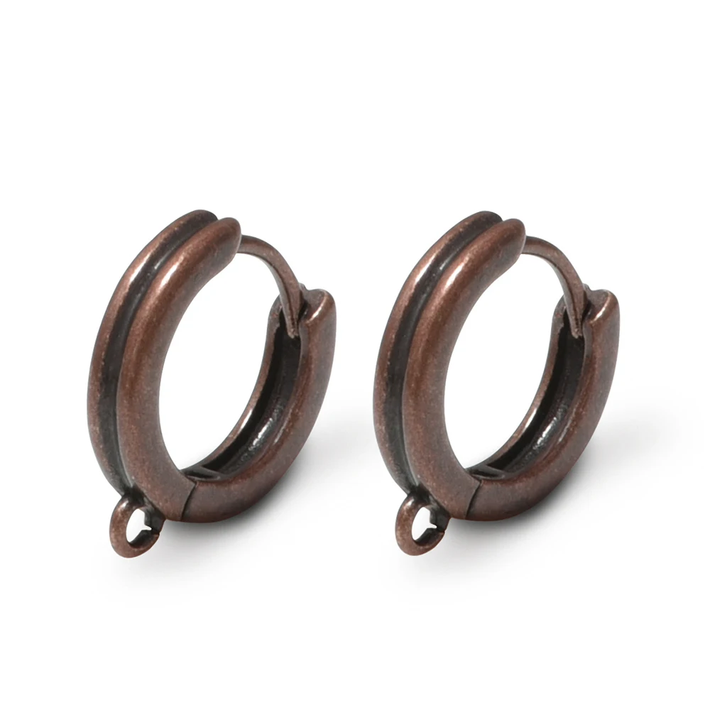 YANASI 1 Paar Ohrringhaken aus rotem Bronze-Messing, antiallergisch, für DIY-Handwerk, Schmuckzubehör, 18 Karat vergoldet – Detail 4