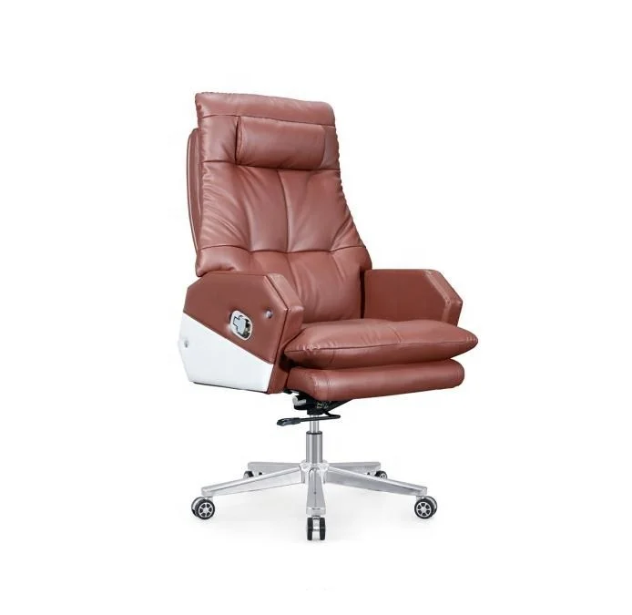 ✗x Economical Use Cowhide Leather boss Executive Office Chair Specification Ergonomic Desk Chair Adjustable Computer Chair&