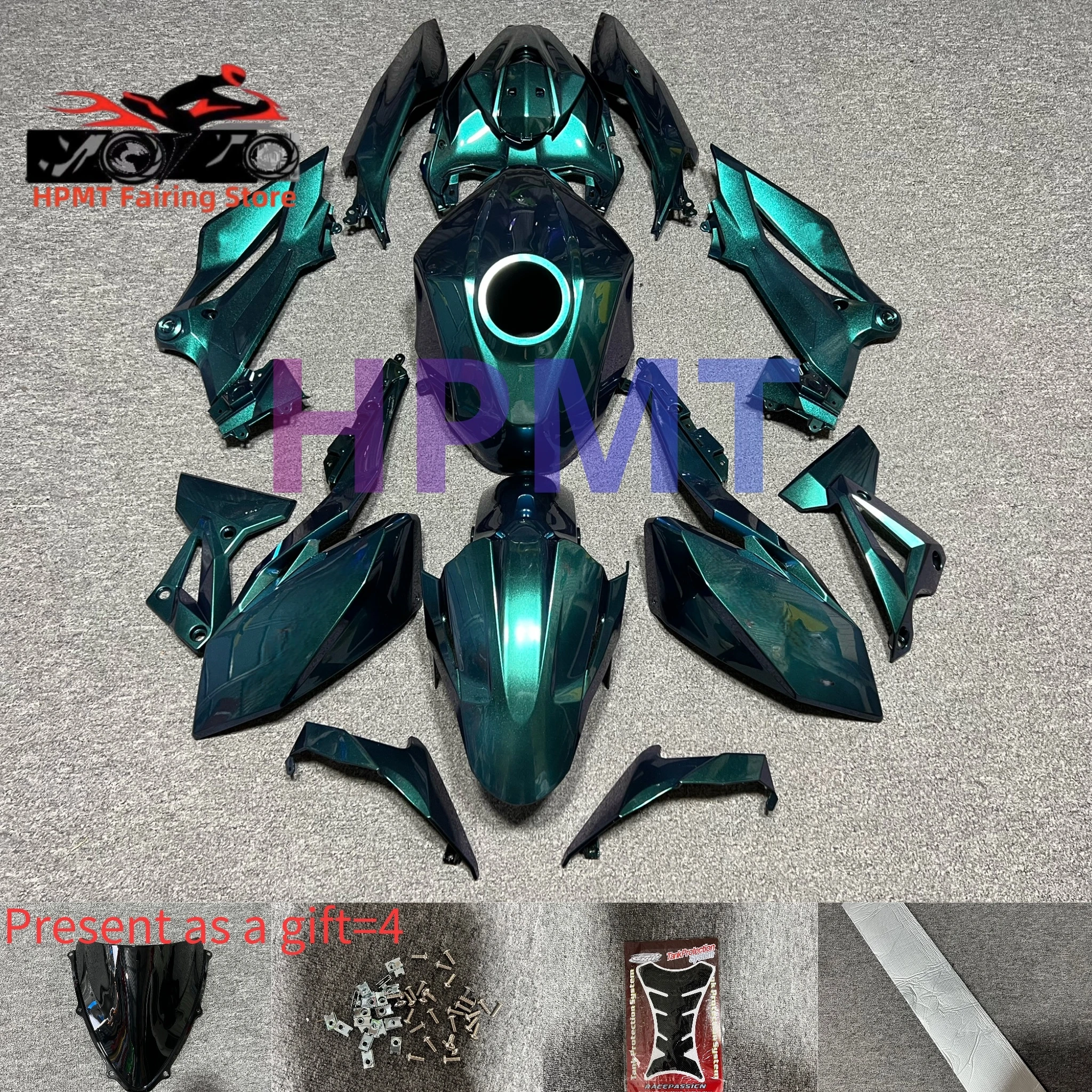New ABS Motorcycle Fairings Kit for Z400 2019-2024 NINJA 2019 2020 21 22 23 24 Bodywork fairing Kit Green-purple discoloration
