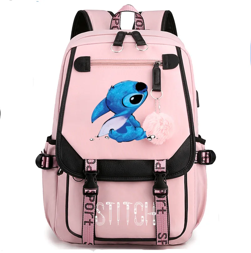 Disney-Mini mochila de dibujos animados para niños, bolso de hombro para niñas y niños, lindo, Stitch, nuevo