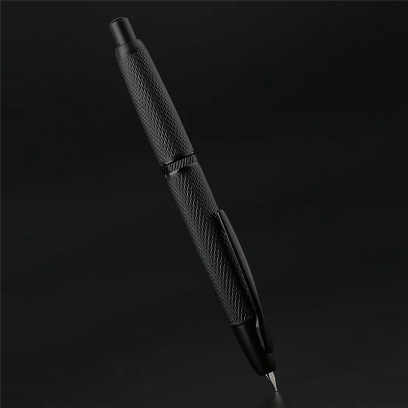 

Press Retractable Fountain Pen, 0.4MM Extra Fine Nib Metal Grid Ink Pen With Clip For School Office Supplies