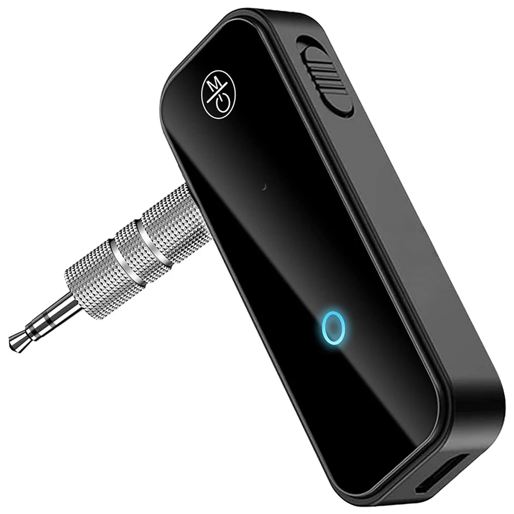 

Bluetooth 5.0 AUX Transmitter Receiver Car Kits with Hands Free Calls Rechargeable Built-in Micro for Car Home Stereo Speaker