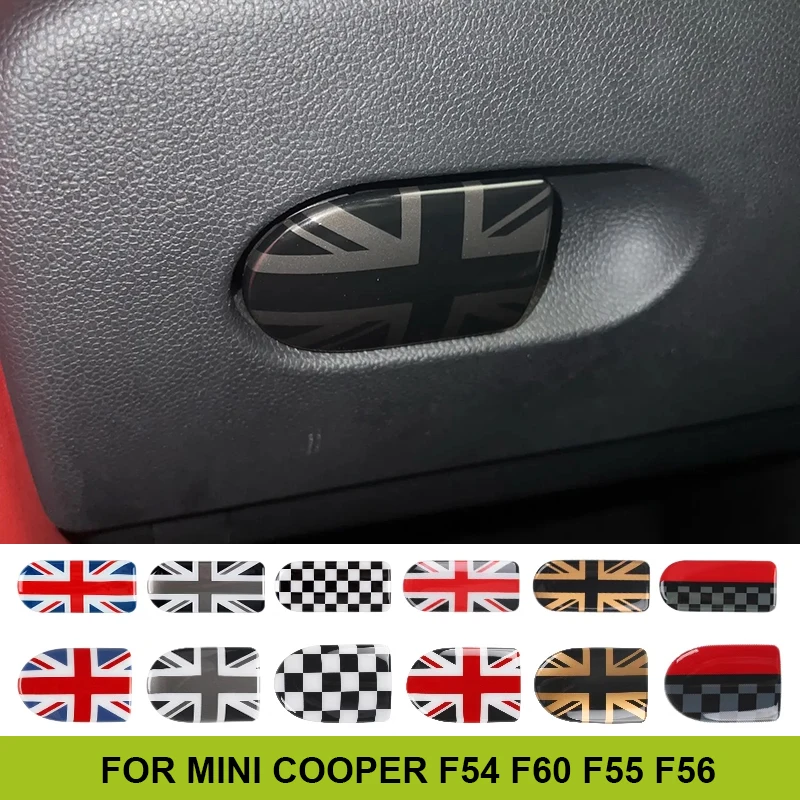Adesivo decorativo per copertura scatola portaoggetti con maniglia per vano portaoggetti per Mini Cooper JCW F54 F60 F55 F56 F57 Clubman Countryman Bandiera nera