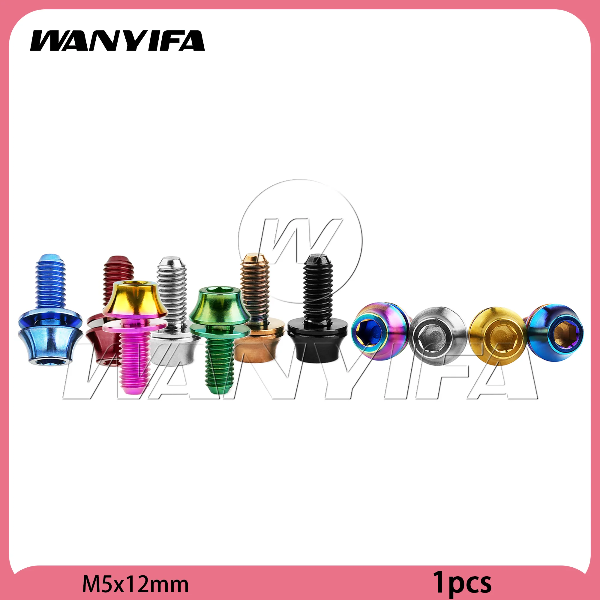 Wanyifa Titanium Bolt M5x12mm Bicycle Bottle Cage Bolts MTB Road Bike Water Holder Fixed Screw Accessories