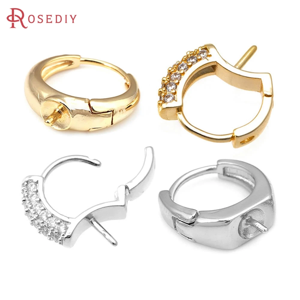 Latón de Color dorado de 18 quilates que puede adaptarse a cuentas de medio agujero, pendientes de aro, pendientes de mujer, accesorios Diy, sitio web oficial de Rosediy