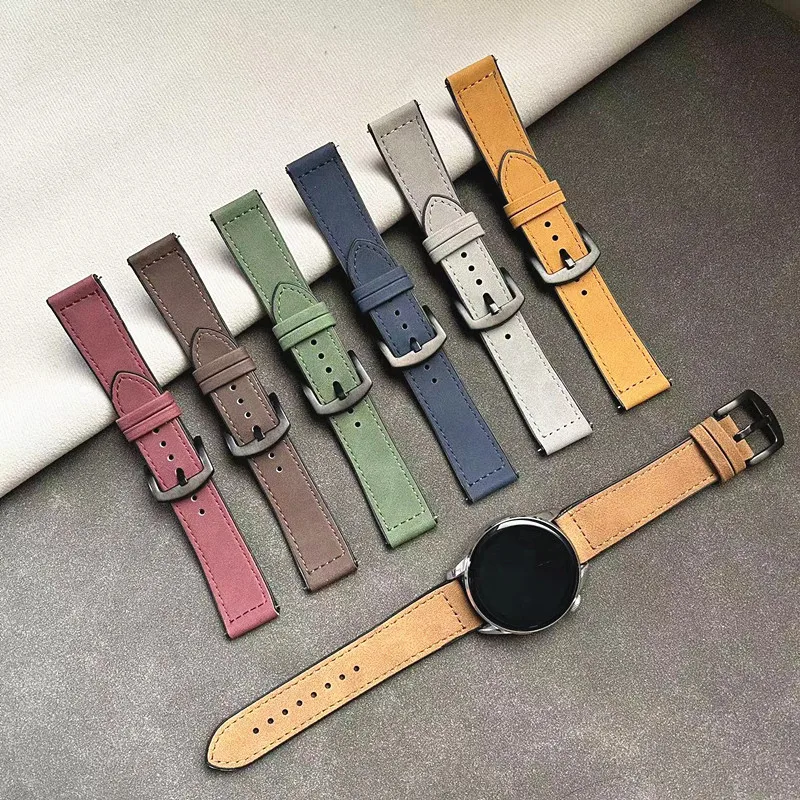 Das Crazy Horse-Muster-TPU-Silikon-Lederarmband eignet sich für Huawei- und Samsung-Herren-Damenuhren mit einer Reichweite von 20 mm bis 22 mm