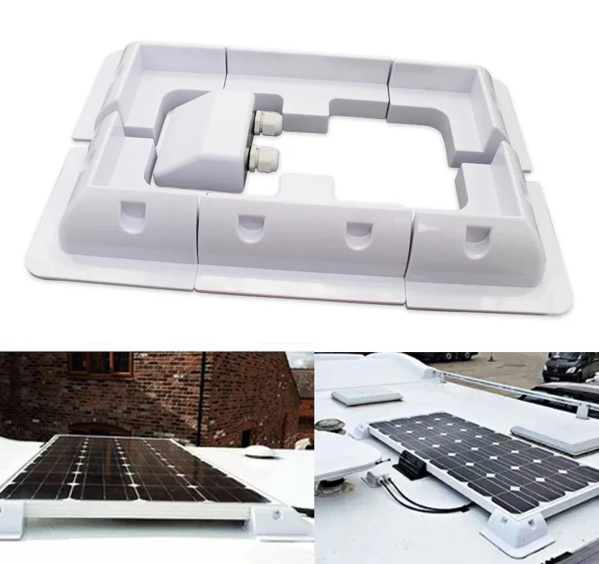 ABS Solarmodul-Montagehalterung Weißes Set Kabeleintrittshalterung 7-teilig Solarmodul-Dachmontage-Set für Wohnmobile und Wohnwagen