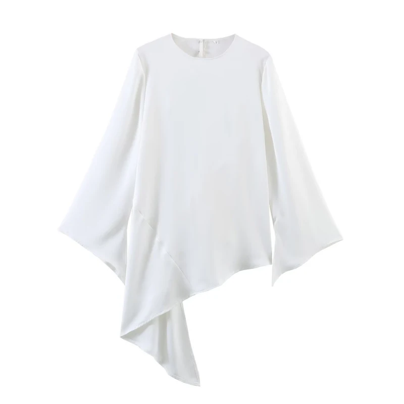 

Women's Clothing2026New summer fashion for hot girls: silk satin texture asymmetrical top